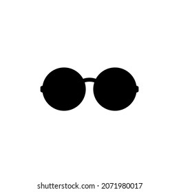 Leyendo gafas negro icono oscuro con lentes redondas. Elemento para un sitio web para ciegos y discapacitados visuales. Clipart vectorial aislado e ilustración sobre fondo blanco. Plantilla modificable.