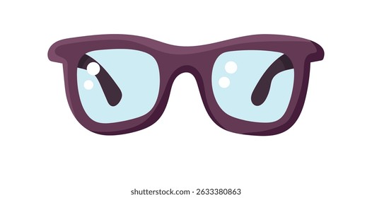Reading glasses. Flat vector clipart, illustration with isolated background.