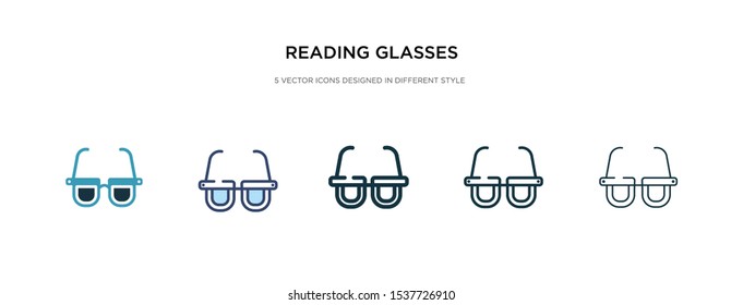 reading glasses icon in different style vector illustration. two colored and black reading glasses vector icons designed in filled, outline, line and stroke style can be used for web, mobile, ui