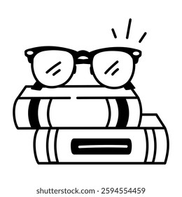 Reading glasses icon in hand drawn style 
