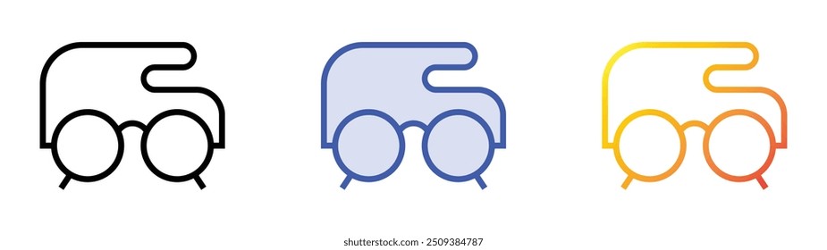 reading glasses icon. Linear, Blue Fill and Gradient Style Design Isolated On White Background