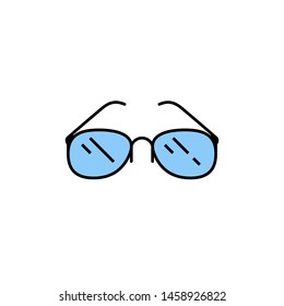 Reading glasses line icon. Prescription eye wear symbol. Spectacles sign. Vector illustration.