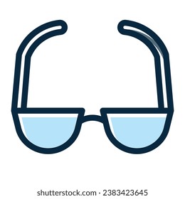 Reading Glasses Vector Thick Line Filled Dark Colors Icons For Personal And Commercial Use.
