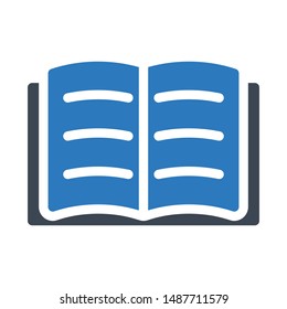 reading glyph colour vector icon