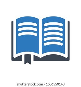reading glyph colour vector icon