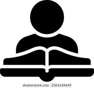 vector de ilustración de icono de glifo de lectura