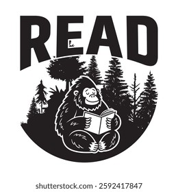 Reading Graphics Design with read text and Bigfoot vector