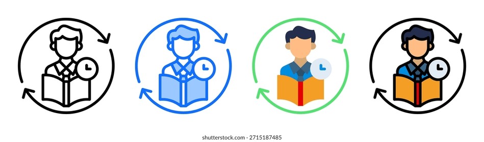 Conjunto de Coleções de Ícones de Hábito de Leitura - Vários Estilos