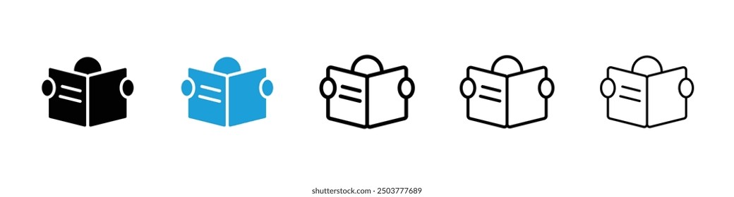 Reading icon in black and blue colors