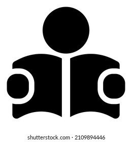 reading icon with black color