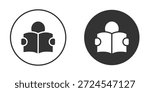Reading icon clipart vector designs for graphic projects