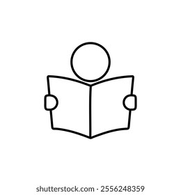 reading icon Flat symbol set outline