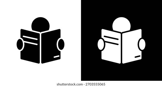 Reading icon illustration doodle. Flat illustration vector set