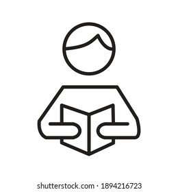 reading icon, isolated on white background, vector illustration