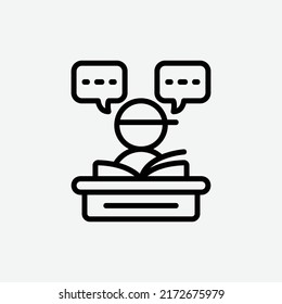  reading icon, isolated student community icon in light grey background, perfect for website, blog, logo, graphic design, social media, UI, mobile app