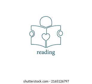 Reading icon line art vector illustration 