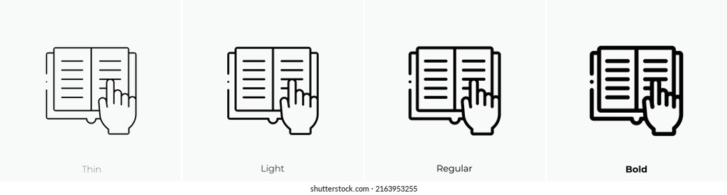 reading icon. Linear style sign isolated on white background. Vector illustration.