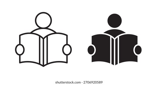 Reading icon, outline style icon for web site or mobile app, vector graphics