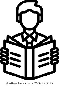 Reading Icon Outline Vector Illustration