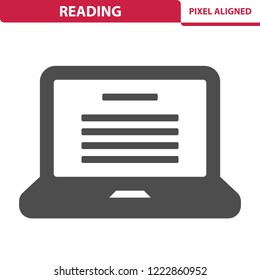 Reading Icon. Professional, pixel perfect icon, EPS 10 format.