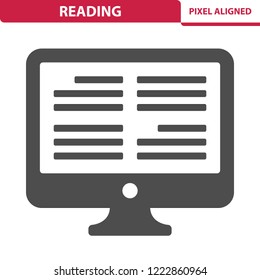 Reading Icon. Professional, pixel perfect icon, EPS 10 format.