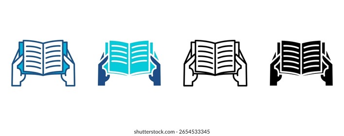 Ícone De Leitura Definido Com Vários Estilos. Ilustração de vetor