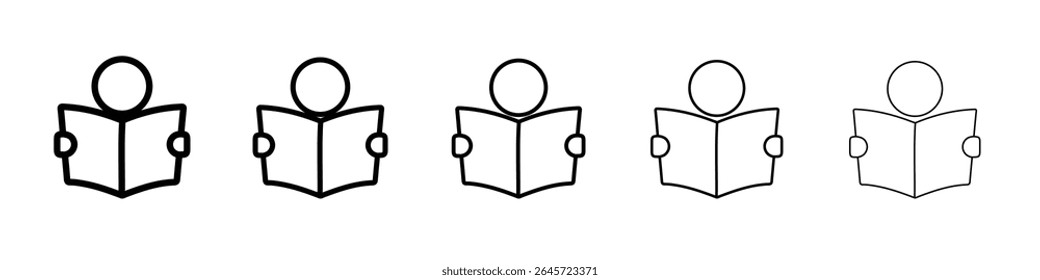 ícone de leitura logotipo de contorno de vetor simples