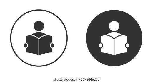 Reading icon vector clipart in black colors. suitable for graphic work