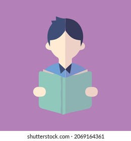 Reading icon, vector and glyph