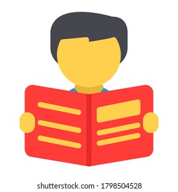 Reading icon vector illustration in flat style for any projects, use for website mobile app presentation
