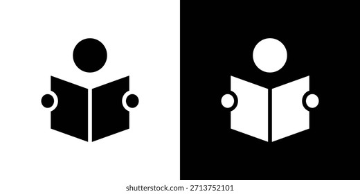 Icono de lectura. Ilustración vectorial. Silueta en color negro