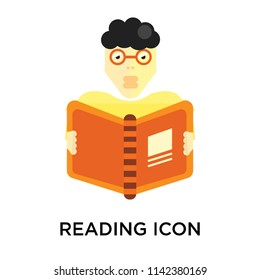 Reading icon vector isolated on white background for your web and mobile app design, Reading logo concept