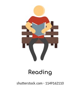 Reading icon vector isolated on white background for your web and mobile app design, Reading logo concept person