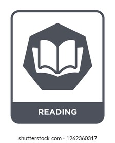 reading icon vector on white background, reading trendy filled icons from Ultimate glyphicons collection, reading simple element illustration