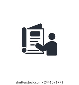 reading icon. vector.Editable stroke.linear style sign for use web design,logo.Symbol illustration.