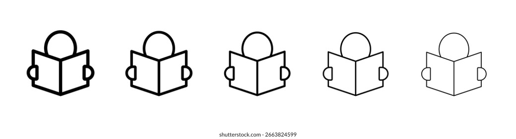 Lendo ícone no estilo da Web. Ilustração vetorial. Eps10
