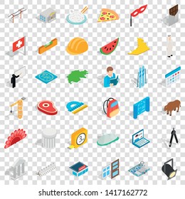 Reading icons set. Isometric style of 36 reading vector icons for web for any design