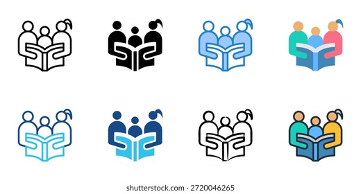 Los iconos de lectura establecen la colección de varios estilos. Trazo editable 
