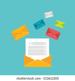 Reading inbox messages. Mail vector.
