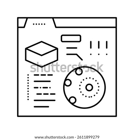 reading information of soil testing in internet line icon vector. reading information of soil testing in internet sign. isolated contour symbol black illustration