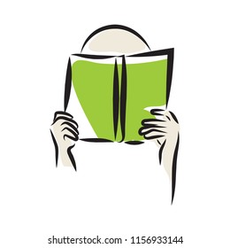 reading isolated on white background. Vector Illustration. 