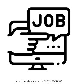 Reading Job Ads Icon Vector. Reading Job Ads Sign. Isolated Contour Symbol Illustration