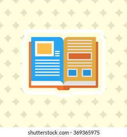Reading and knowledge icon , Vector flat long shadow design.In education concept.
