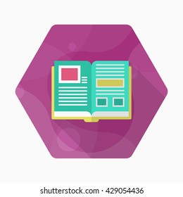 Reading and knowledge icon , Vector flat long shadow design.In education concept.