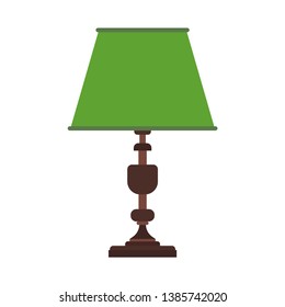 Reading lamp desk vector icon equipment. Light bulb office table furniture bright. Interior cartoon flat simplicity symbol