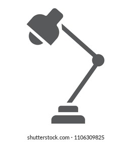 Reading lamp glyph icon, school and education, table light lamp sign vector graphics, a solid pattern on a white background, eps 10.