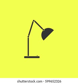 Reading lamp icon flat. Black pictogram on white background. Vector illustration symbol and bonus button