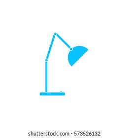 Reading lamp icon flat. Blue pictogram on white background. Vector illustration symbol