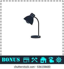 Reading lamp icon flat. Simple vector symbol and bonus icon