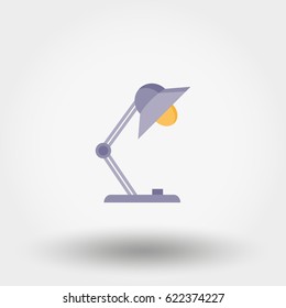 Reading Lamp. Icon for web and mobile application. Vector illustration isolated on a white background. Flat design style.